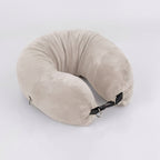 Stuffable Travel Neck Pillow – Velvet Airplane & Car Neck Pillow You Fill With Your Clothes