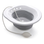 Foldable Sitz Bath for Postpartum and Everyday Use - Collapsible Over-Toilet Soaking Basin with Bulb Rinse Pump and Flat-Fold Storage