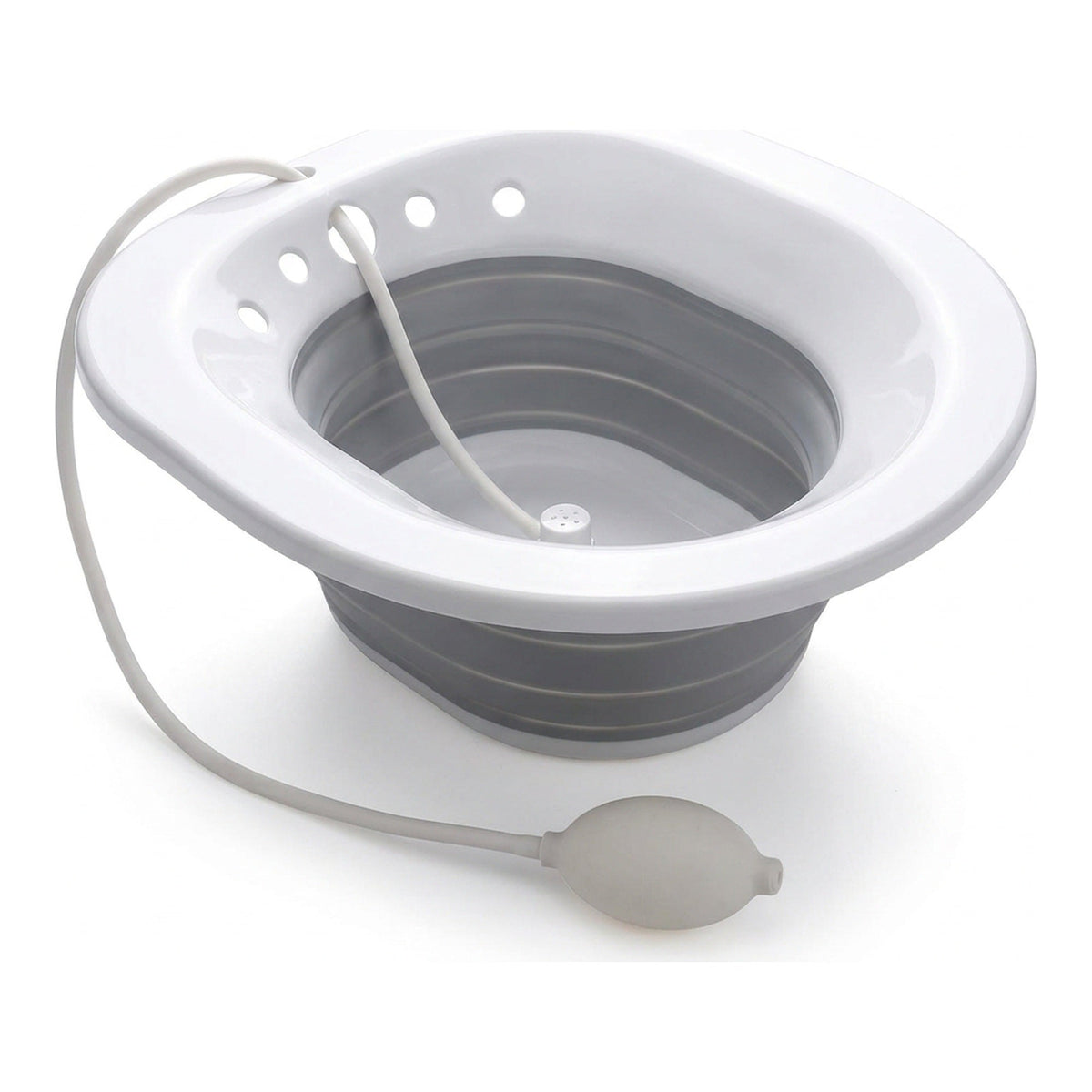 Foldable Sitz Bath for Postpartum and Everyday Use - Collapsible Over-Toilet Soaking Basin with Bulb Rinse Pump and Flat-Fold Storage
