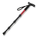 Telescopic Trekking Pole & Walking Stick – Single Adjustable Aluminum Pole, 4-Section T-Handle or 5-Section Folding