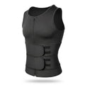 Men's Neoprene Sauna Vest – Zip-Front Heat Training Vest with Dual Adjustable Waist Straps