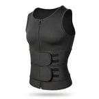 Men's Neoprene Sauna Vest – Zip-Front Heat Training Vest with Dual Adjustable Waist Straps