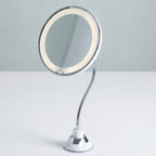 Flexible Gooseneck Makeup Mirror – 10X Magnifying Lighted Vanity Mirror with Suction Cup
