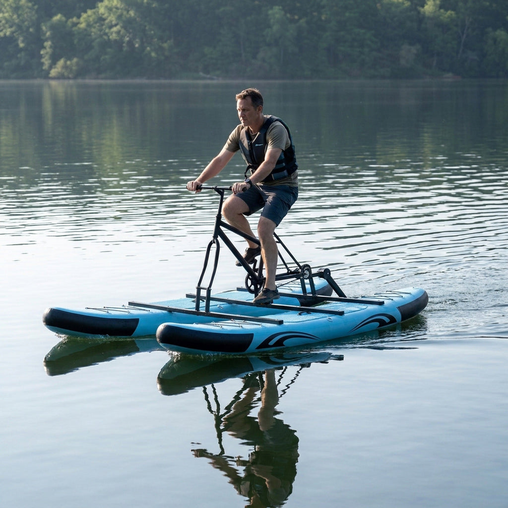 Spatium SUP Inflatable Water Bike 2.0 – Stable Pedal Kayak Pedal Boat for Lakes, Easy-Drive Inflatable Watercraft for Outdoor Adventure & Fitness
