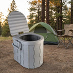 Portable Folding Camping Toilet Seat – Travel Bucket Toilet with Lid for Car Trips, Emergency Outdoor Camping Toilet for Hiking, Fishing and Road Travel