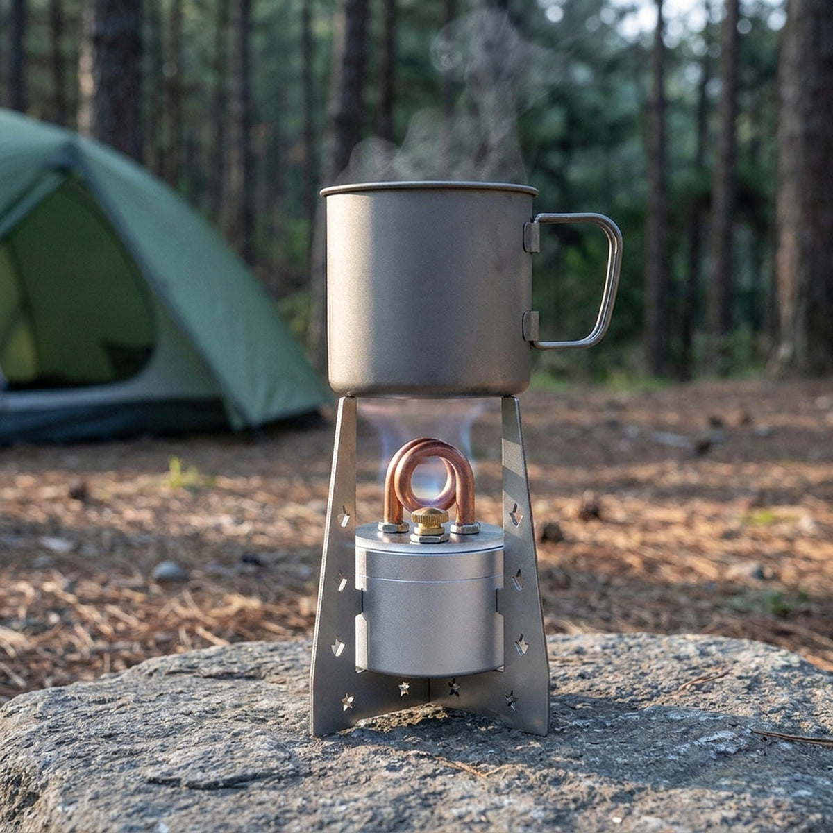 Ultralight Alcohol Burner Stove – Compact Survival Camping Cooker for Easy Carrying, Outdoor Tea Brewing, Backpacking, Picnics and Emergency Meal Prep