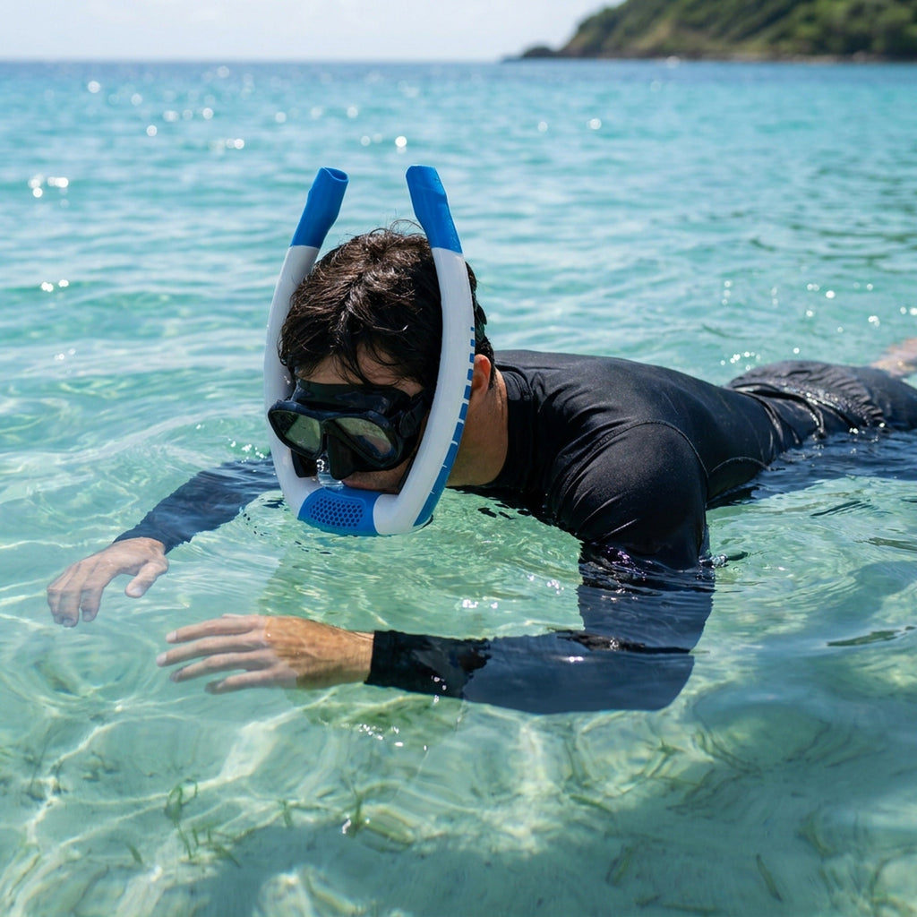 Adult Dry Snorkel – Splash Guard Snorkel with Top Dry Valve for Easy Breathing, Leak Protection, Freediving and Recreational Snorkeling