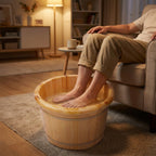 Premium Cedar Wood Foot Bath Bucket – Built-In Massage Roller & Heat Preservation for Ultimate Foot Soak Relaxation & Tension Relief