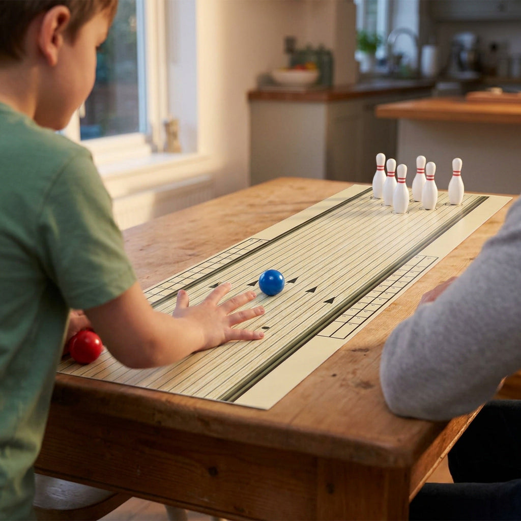Portable Mini Bowling Game - Indoor Use, Office Fun, Family Interaction, Travel, and Sports - Compact Tabletop Bowling Set