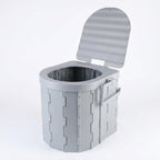 Portable Folding Camping Toilet Seat – Travel Bucket Toilet with Lid for Car Trips, Emergency Outdoor Camping Toilet for Hiking, Fishing and Road Travel