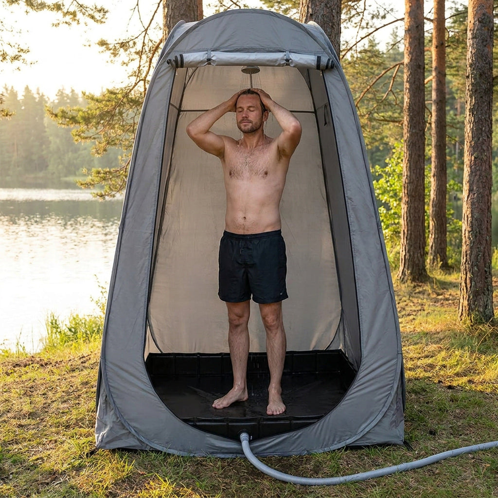 Foldable Shower Base – Lightweight Tent Floor for Portable Privacy Shower Setup, Easy to Carry