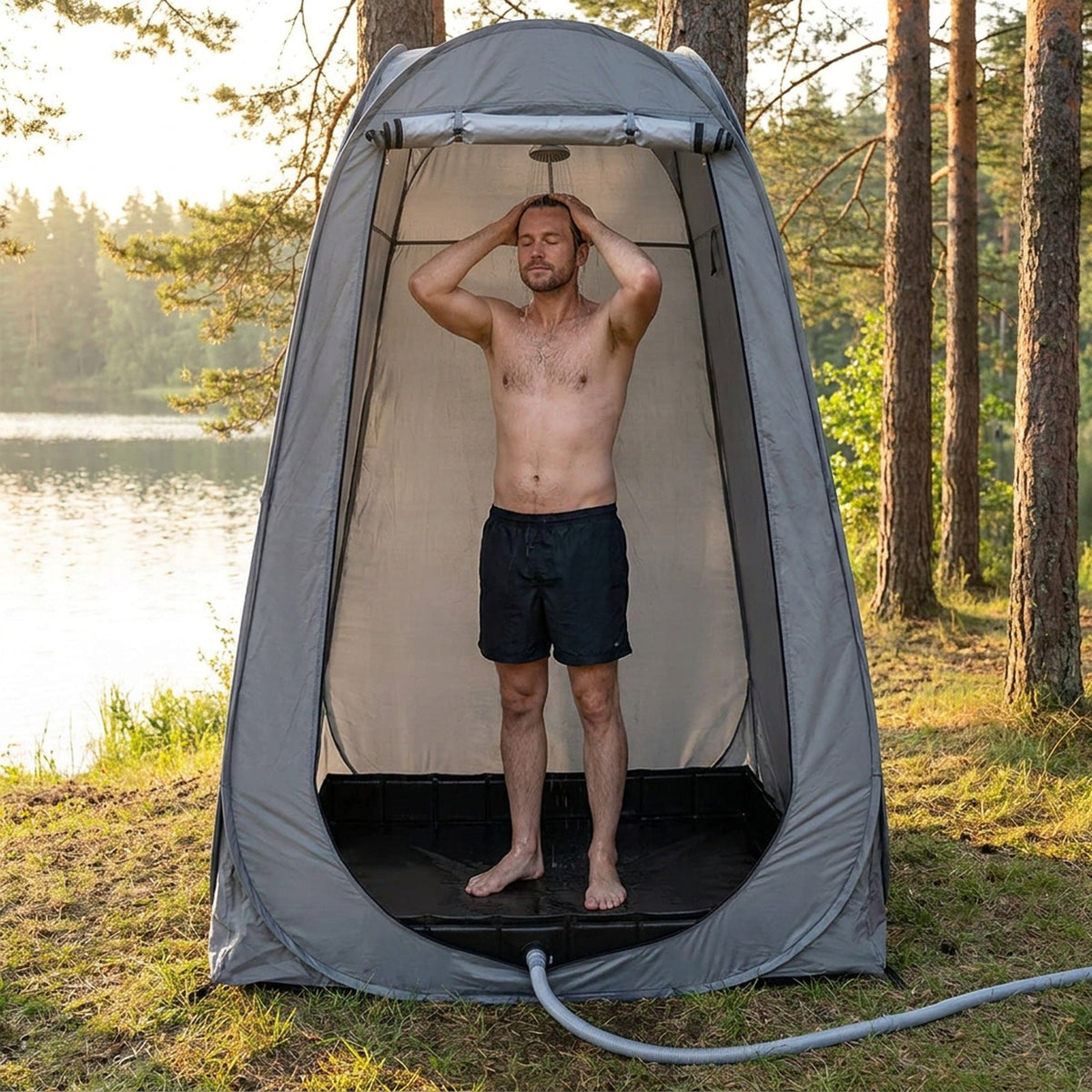 Foldable Shower Base – Lightweight Tent Floor for Portable Privacy Shower Setup, Easy to Carry