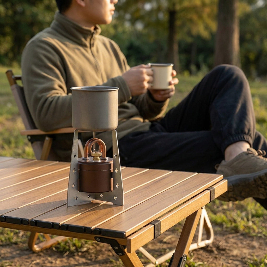 Ultralight Alcohol Burner Stove – Compact Survival Camping Cooker for Easy Carrying, Outdoor Tea Brewing, Backpacking, Picnics and Emergency Meal Prep