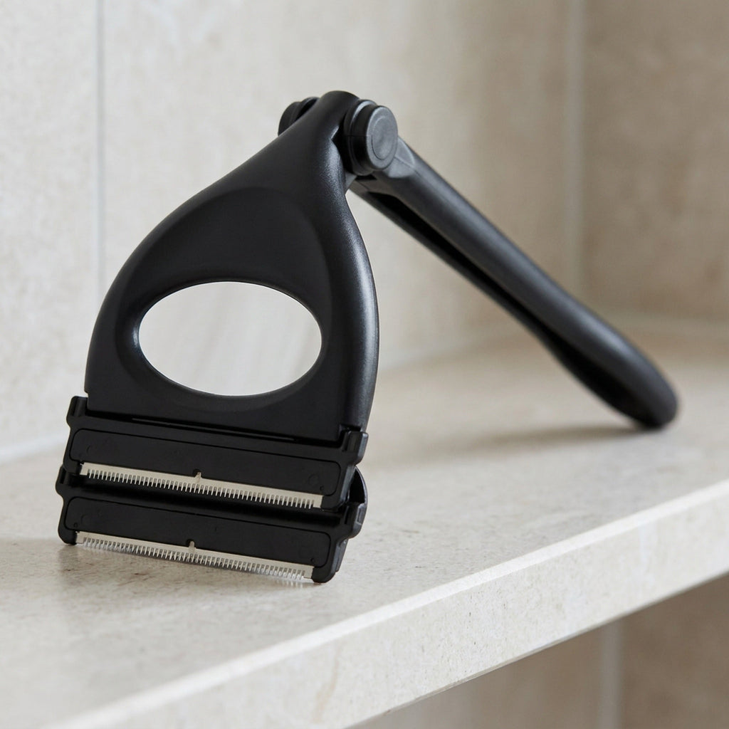 Men’s Painless Back Shaver with Foldable Handle – Portable Hair Remover for Back, Face, and Body Grooming with Comfortable Epilation and Easy Reach