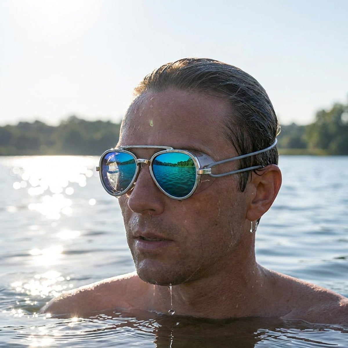 Anti-Fog Swimming Goggles – HD Full View Waterproof Retro Swim Glasses for Adult Water Sports, Beach and Pool Use