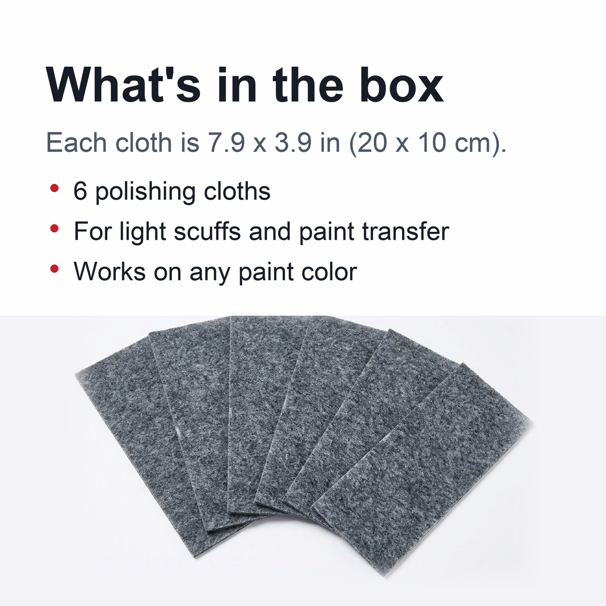 Car Scratch Remover Cloth – 6 Polishing Cloths for Light Scuffs, Swirls and Paint Transfer