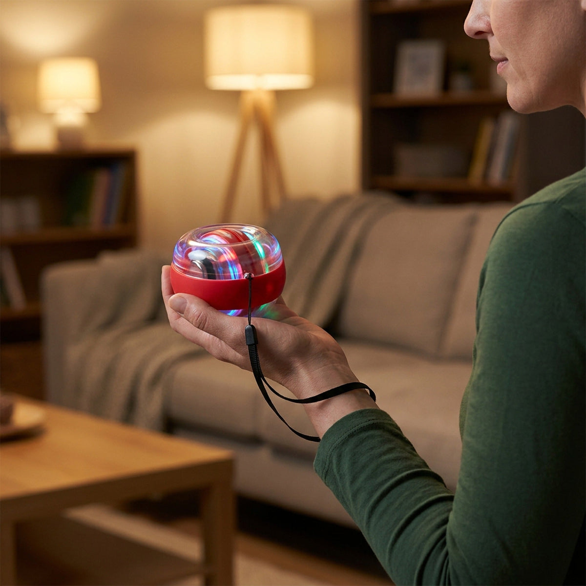 Gyro Ball Forearm Exerciser – Auto-Start Gyroscopic Wrist Ball with LED for Arms, Fingers and Wrists