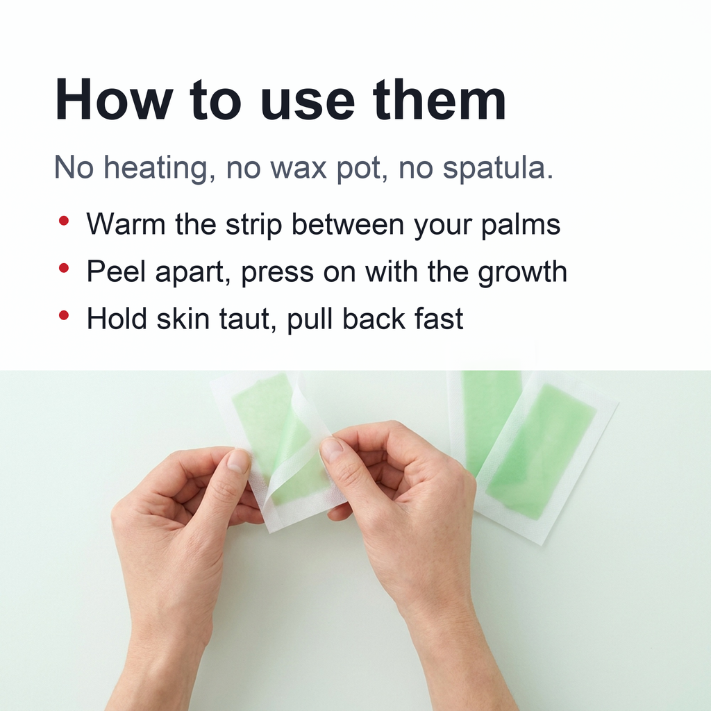 Face Wax Strips – 20 Ready-to-Use Hair Removal Strips for Upper Lip, Chin & Brows in Aloe Vera, Rose or Lemon