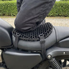 Motorcycle Seat Cushion — 3D TPE Honeycomb Pad with Two Adjustable Straps