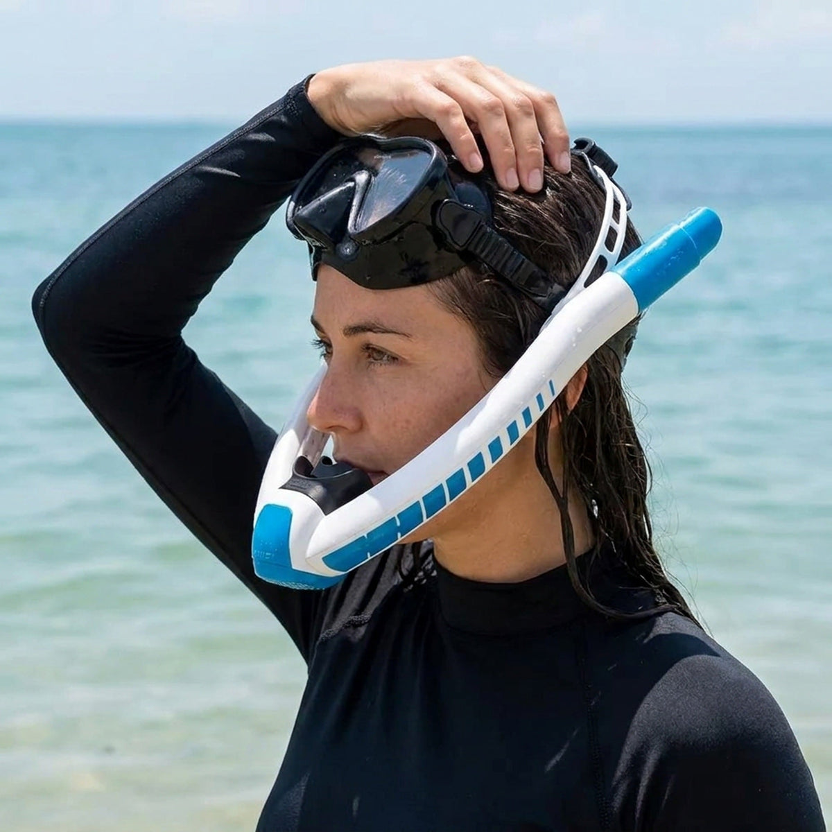 Adult Dry Snorkel – Splash Guard Snorkel with Top Dry Valve for Easy Breathing, Leak Protection, Freediving and Recreational Snorkeling