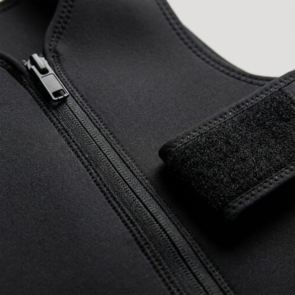 Men's Neoprene Sauna Vest – Zip-Front Heat Training Vest with Dual Adjustable Waist Straps