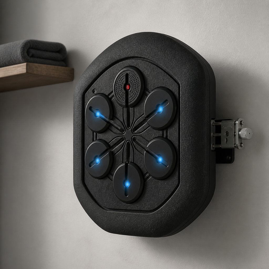 Wall-Mounted Music Boxing Trainer with Light-Up Targets