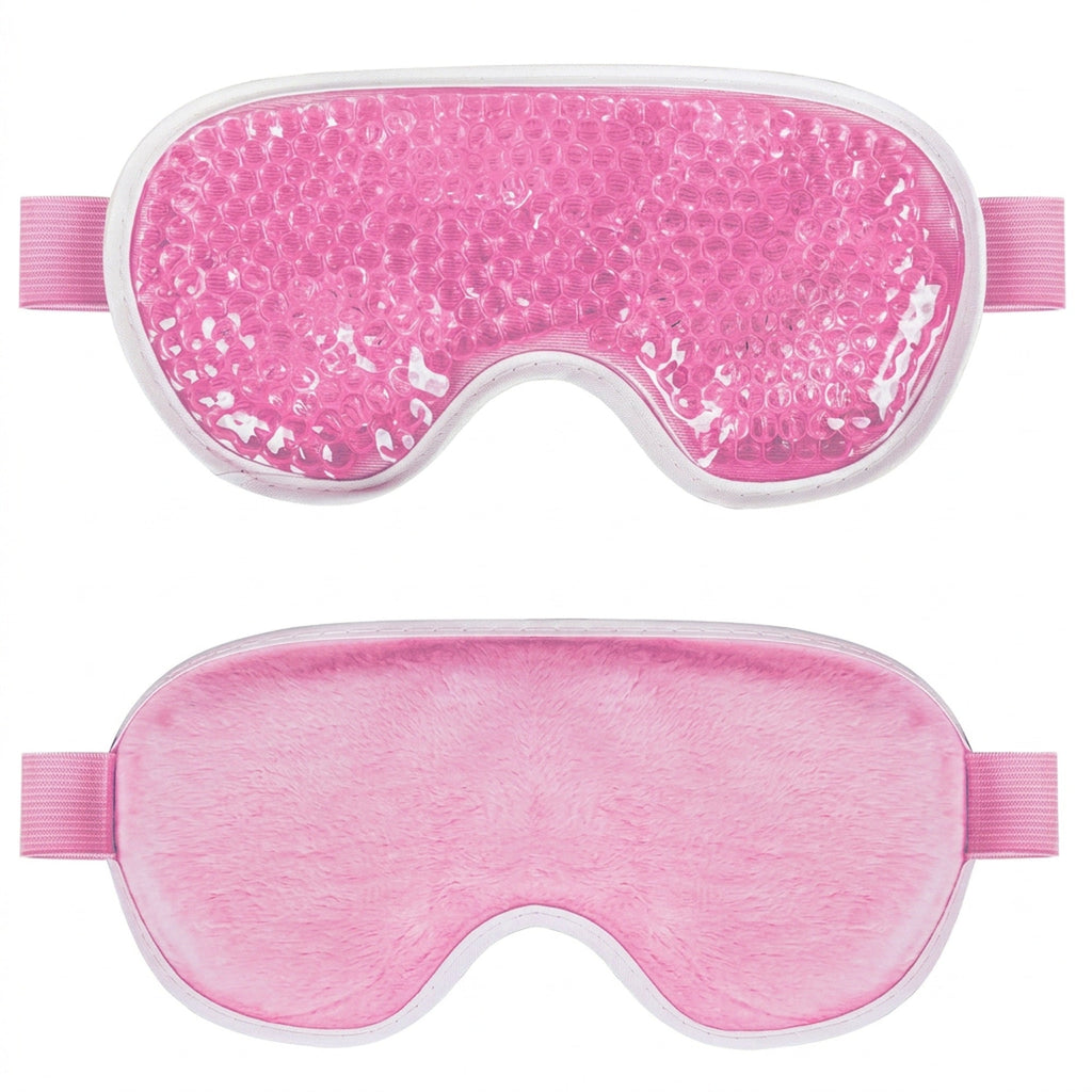 Reusable Gel Eye Mask – Cooling Cold Compress for Puffy Eyes, with Soft Plush Reverse Side