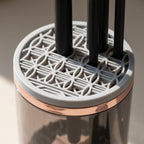 Electric Makeup Brush Cleaner Cup with Silicone Holder Lid and Cleaning Mat, USB Powered