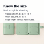 PU Leather Earrings Organizer Album – Ear Studs Holder, Storage Bag, Travel Jewelry Case