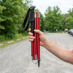 Telescopic Trekking Pole & Walking Stick – Single Adjustable Aluminum Pole, 4-Section T-Handle or 5-Section Folding
