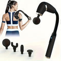 Rechargeable Deep Tissue Massage Gun – Long U-Shaped Handle with 4 Heads for Full-Body Relief, Muscle Recovery & Pain Therapy