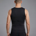 Men's Neoprene Sauna Vest – Zip-Front Heat Training Vest with Dual Adjustable Waist Straps