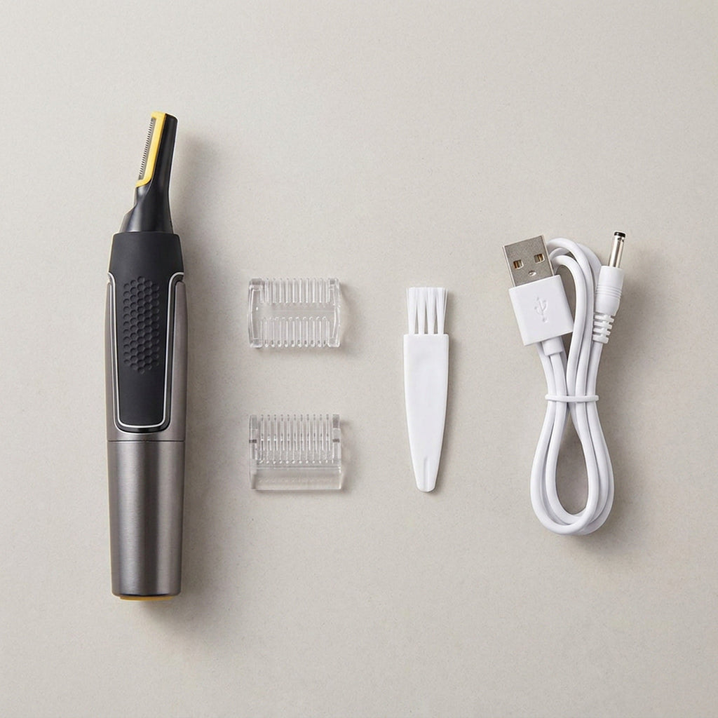 Electric Nose and Ear Hair Trimmer – Ultra-Thin Precision Waterproof Grooming Tool for Safe, Clean, and Painless Trimming