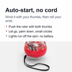 Gyro Ball Forearm Exerciser – Auto-Start Gyroscopic Wrist Ball with LED for Arms, Fingers and Wrists