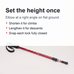 Adjustable Trekking Poles - Foldable Telescopic Pole