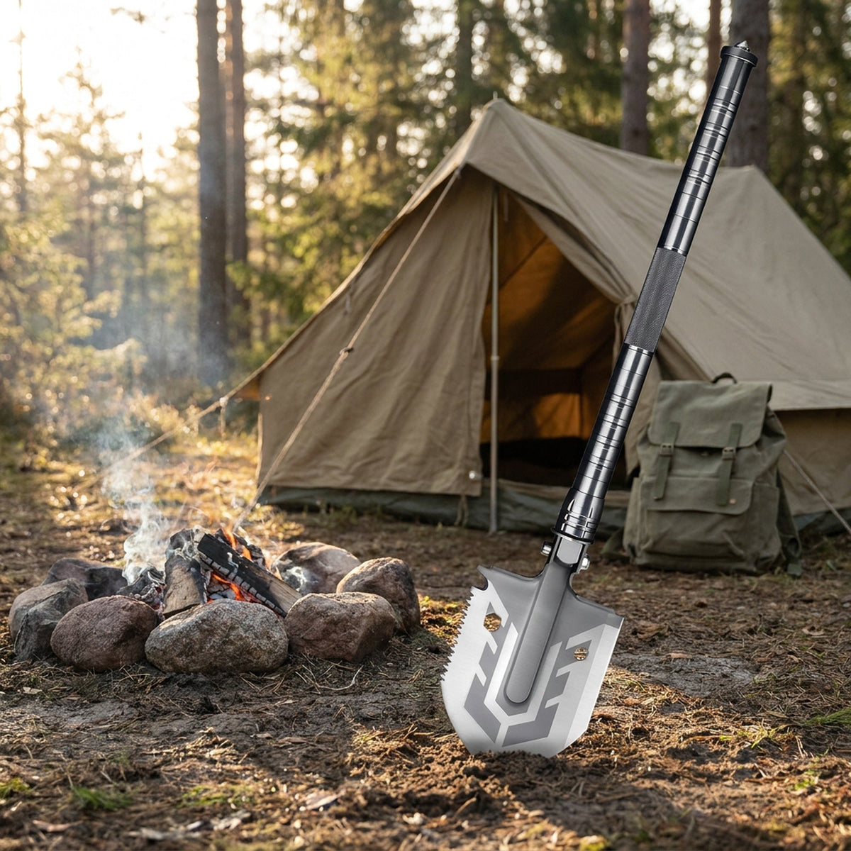 Indestructible Survival Shovel – Folding Shovel Set with Manganese Steel Head