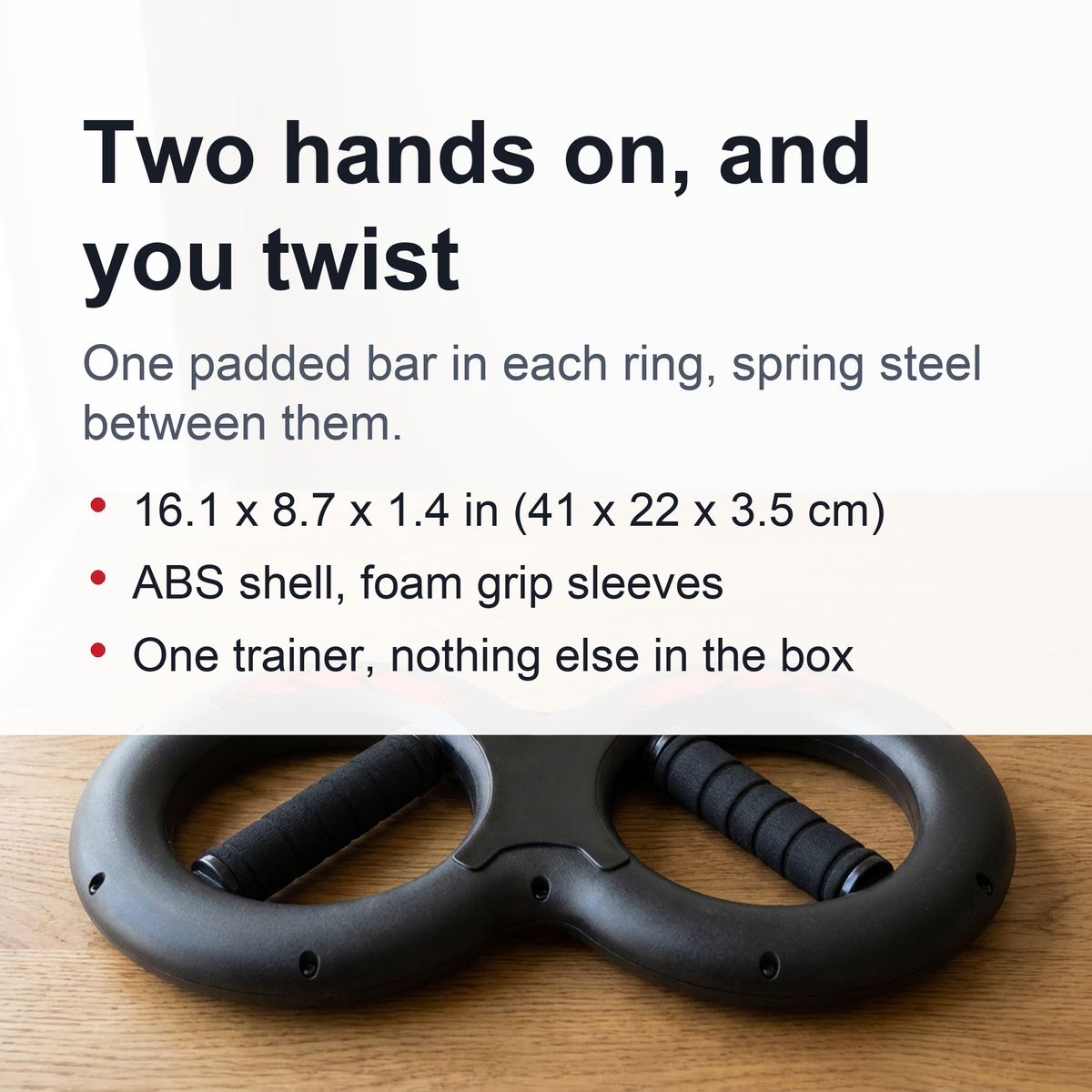 Figure-Eight Forearm and Wrist Twist Trainer - Two-Handed Grip Strength Exerciser with Five Fixed Resistance Grades