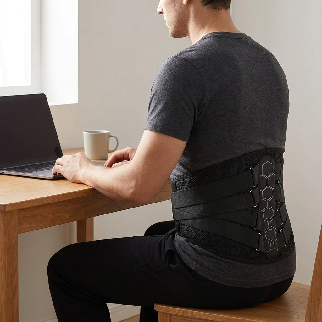 Lumbar Back Support Brace – Ergonomic Spine Design Belt with Adjustable Pull Straps for Men & Women