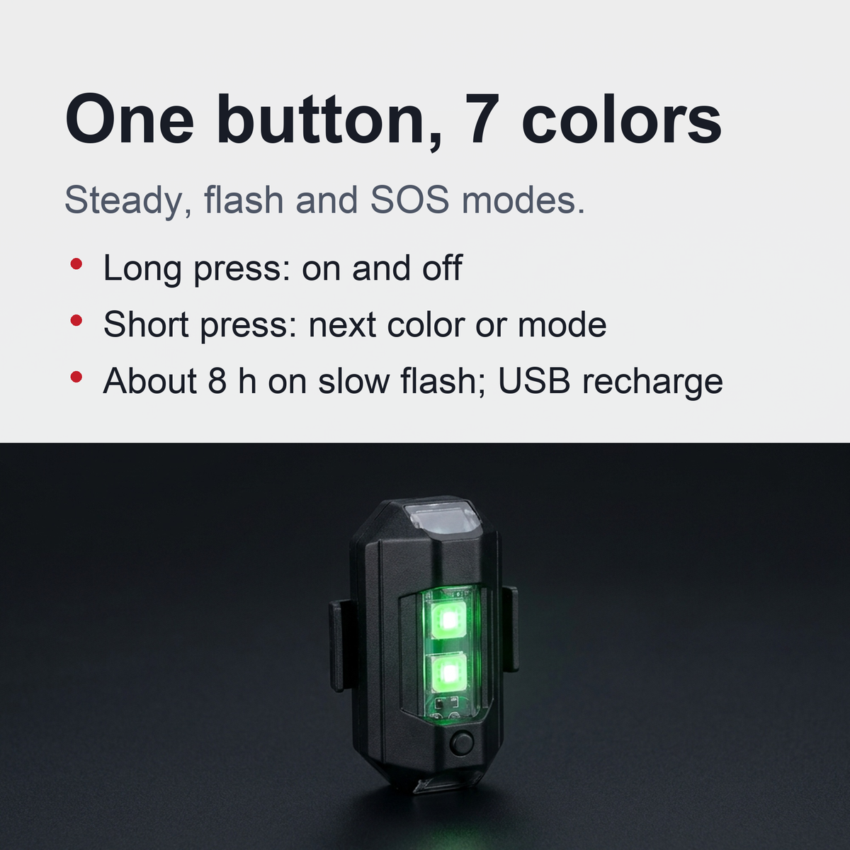 Motorcycle Strobe Lights - Anti-Collision Lights and USB Charging