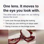 Rotating Makeup Reading Glasses - Magnifying Flip Down Cosmetic Readers for Women