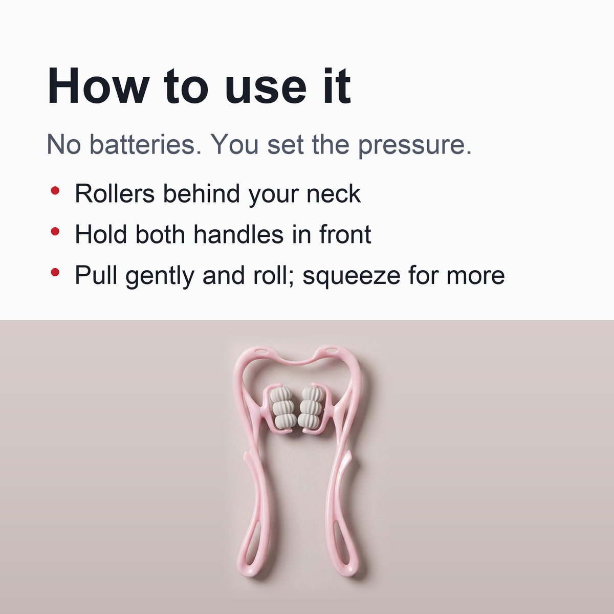 Pressure Point Neck Massager - 6 Wheel Handheld Manual Roller Massager