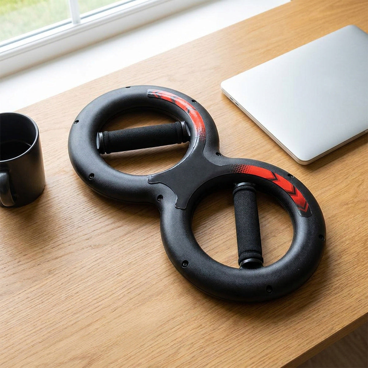 Figure-Eight Forearm and Wrist Twist Trainer - Two-Handed Grip Strength Exerciser with Five Fixed Resistance Grades