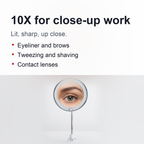 Flexible Gooseneck Makeup Mirror – 10X Magnifying Lighted Vanity Mirror with Suction Cup