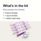 Eyebrow Stencil Kit – 8 Shapes with Handle & Head Strap