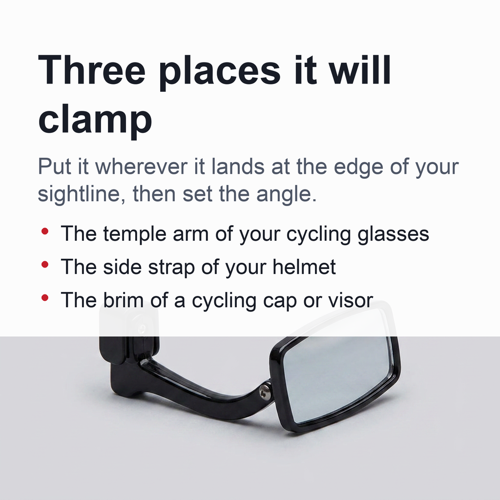 Bike Rearview Mirror Glasses – Mini Cycling Mirror for Helmet or Eyewear with Enhanced Road Safety Visibility