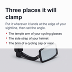 Bike Rearview Mirror Glasses – Mini Cycling Mirror for Helmet or Eyewear with Enhanced Road Safety Visibility