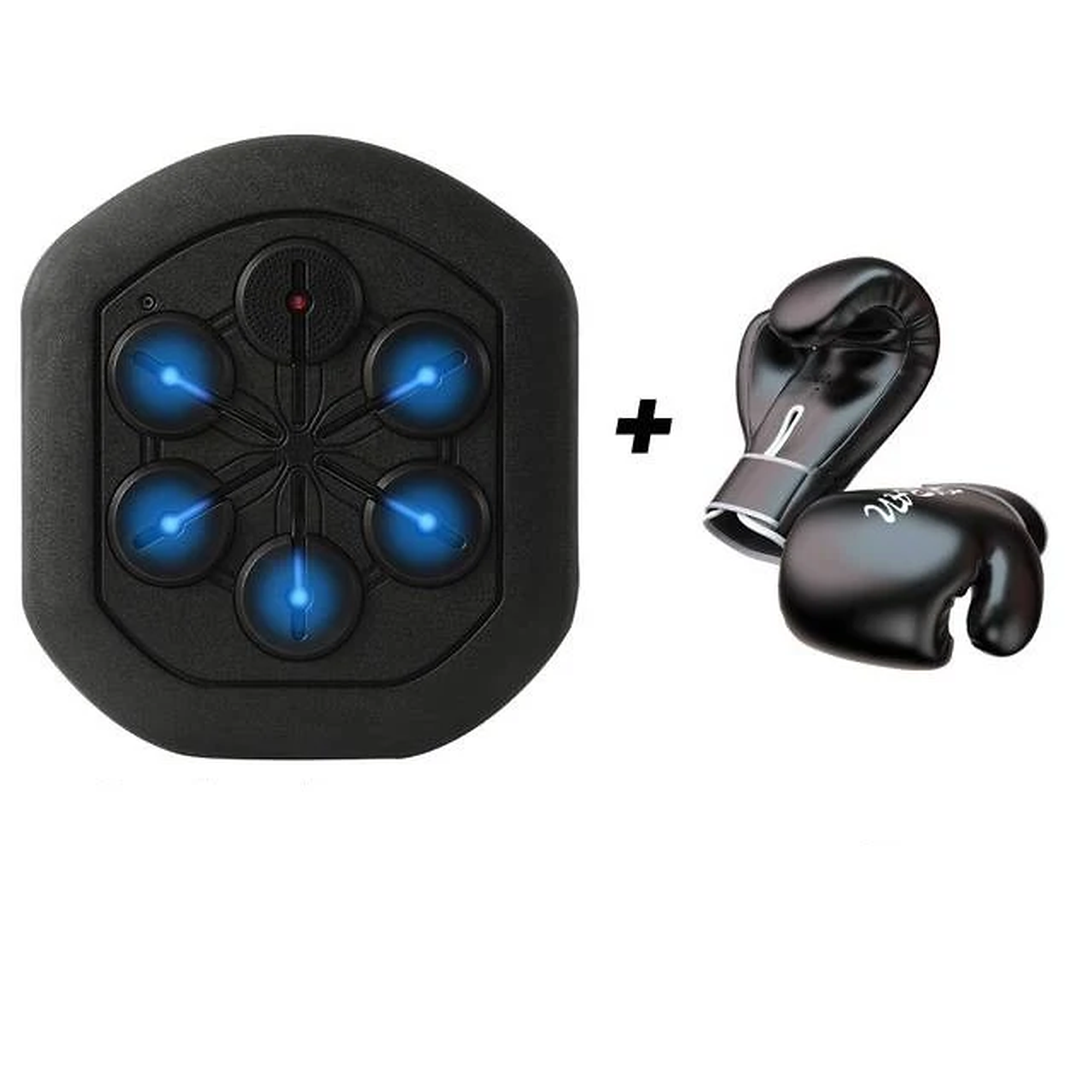 Wall-mounted music boxing trainer with one pair of boxing gloves