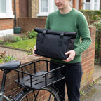 Heavy-Duty Rear Bike Basket with Rack – Large Metal Bicycle Carrier for Groceries, Commutes, and Electric Bike Storage