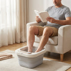 Collapsible Foot Spa with Heat, Bubbles & Massage — Folds Flat to Store, for Deep Relaxation and Soothing At-Home Soaks