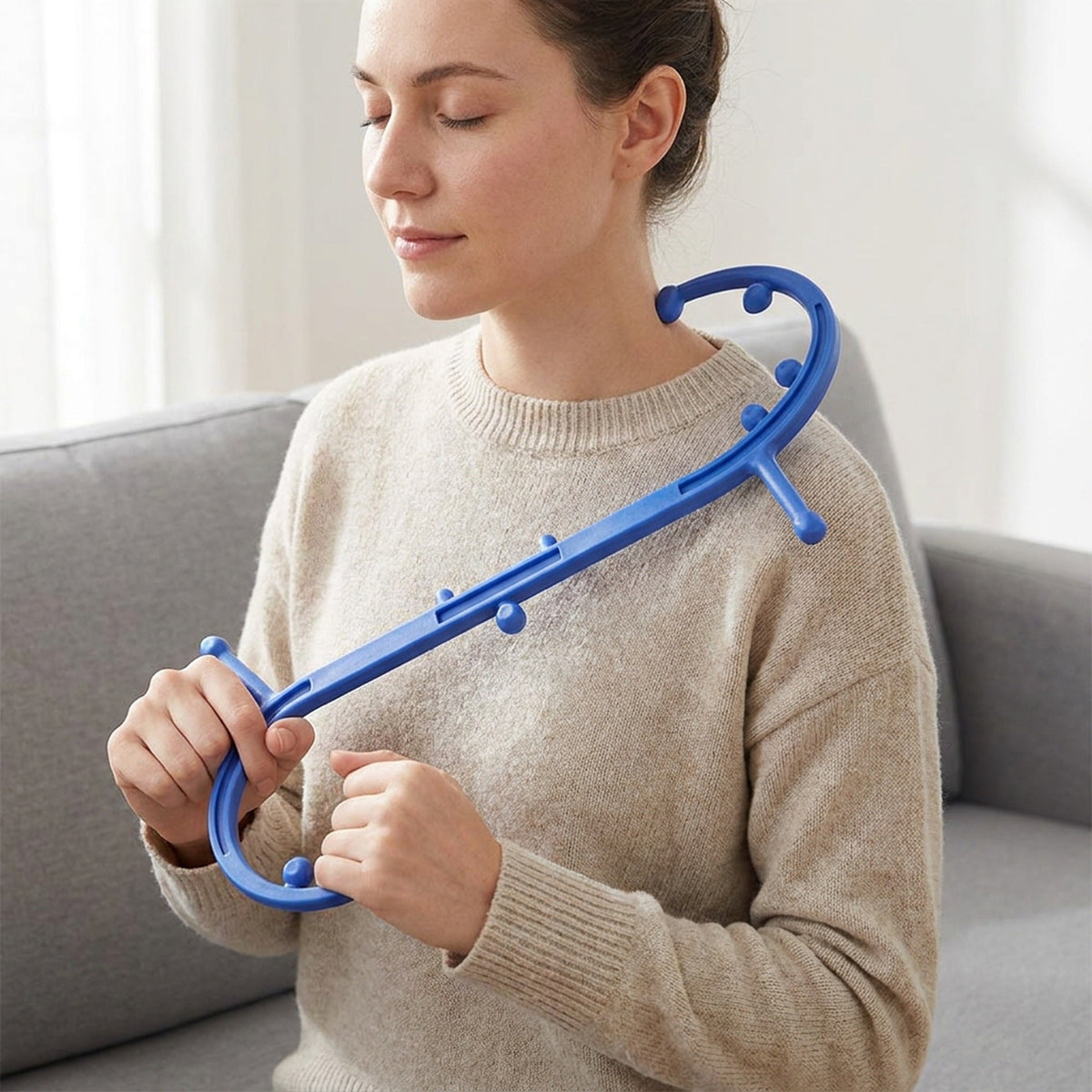 Trigger Point Massage Cane – Deep Tissue Self Massage Hook for Back, Neck, Shoulders and Muscle Pain Relief
